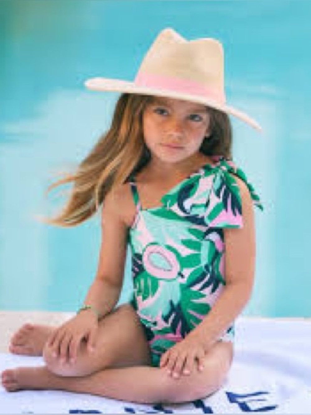 JANIE & JACK Tropical One-Piece Bow Swimsuit